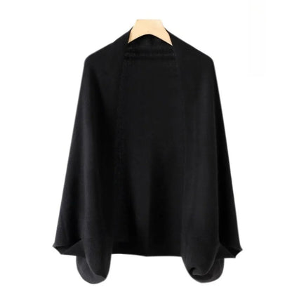 Ambrosi Cashmere Wool Cape - Onyx
