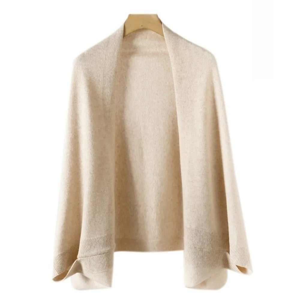 Ambrosi Cashmere Wool Cape - Sand
