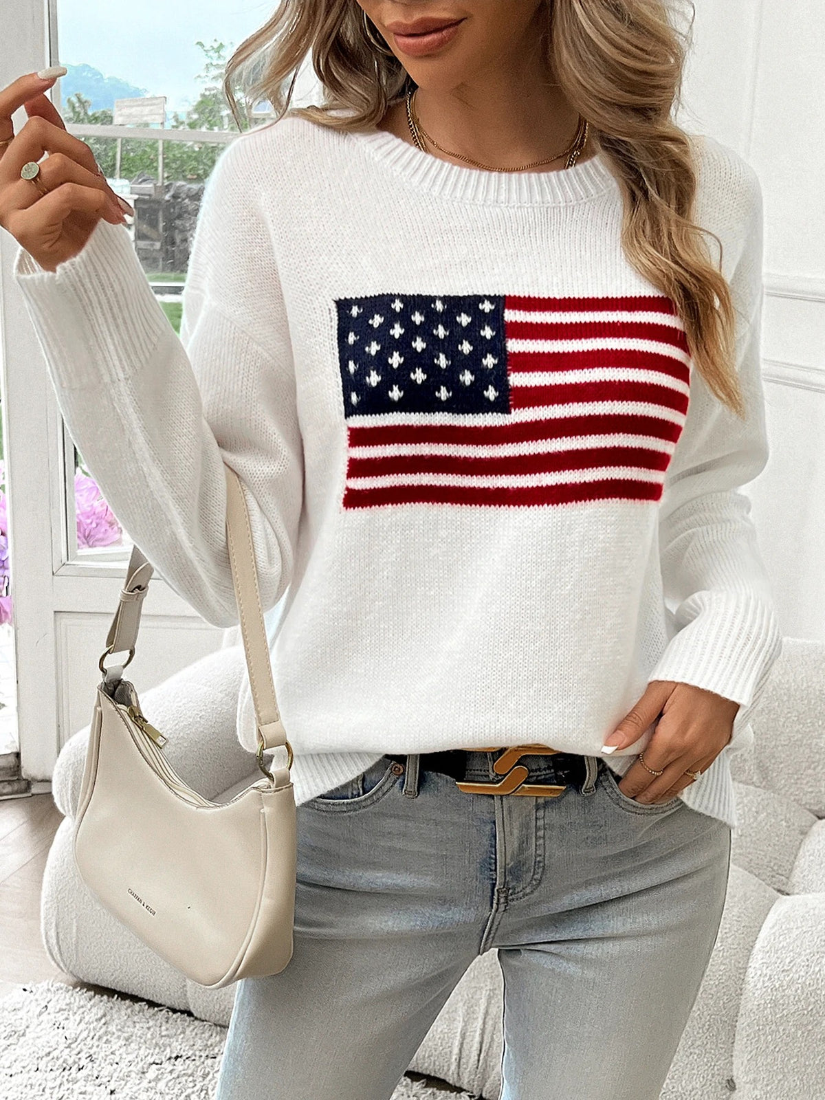 American Flag Knit Sweater