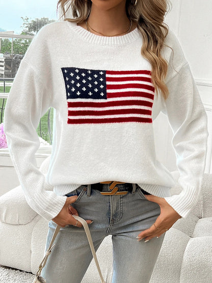 American Flag Knit Sweater