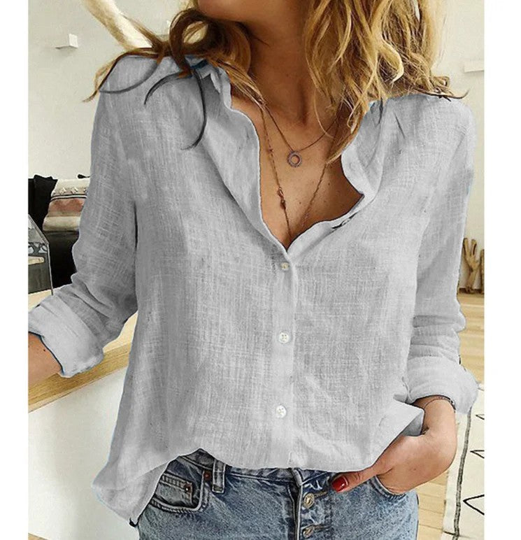 Andorra Cotton Linen Tunic - Stone Gray
