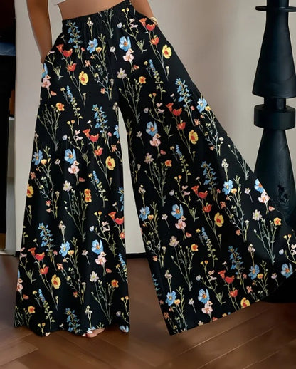 Annecy Floral Chiffon Pants - Midnight Floral