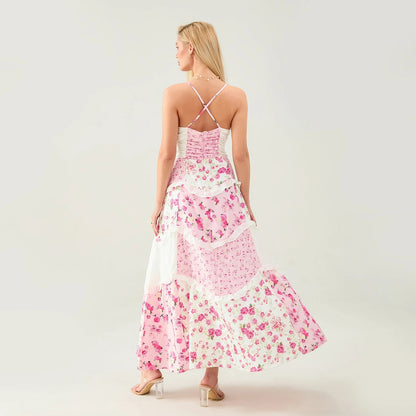 Antibes Lace Tiered Maxi Dress