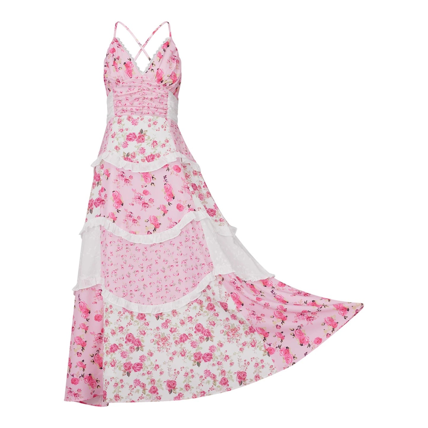 Antibes Lace Tiered Maxi Dress