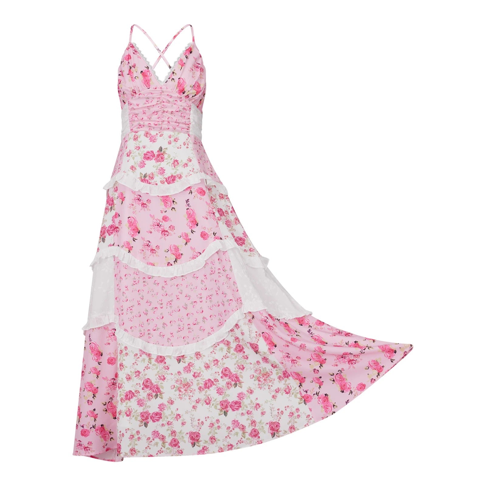 Antibes Lace Tiered Maxi Dress