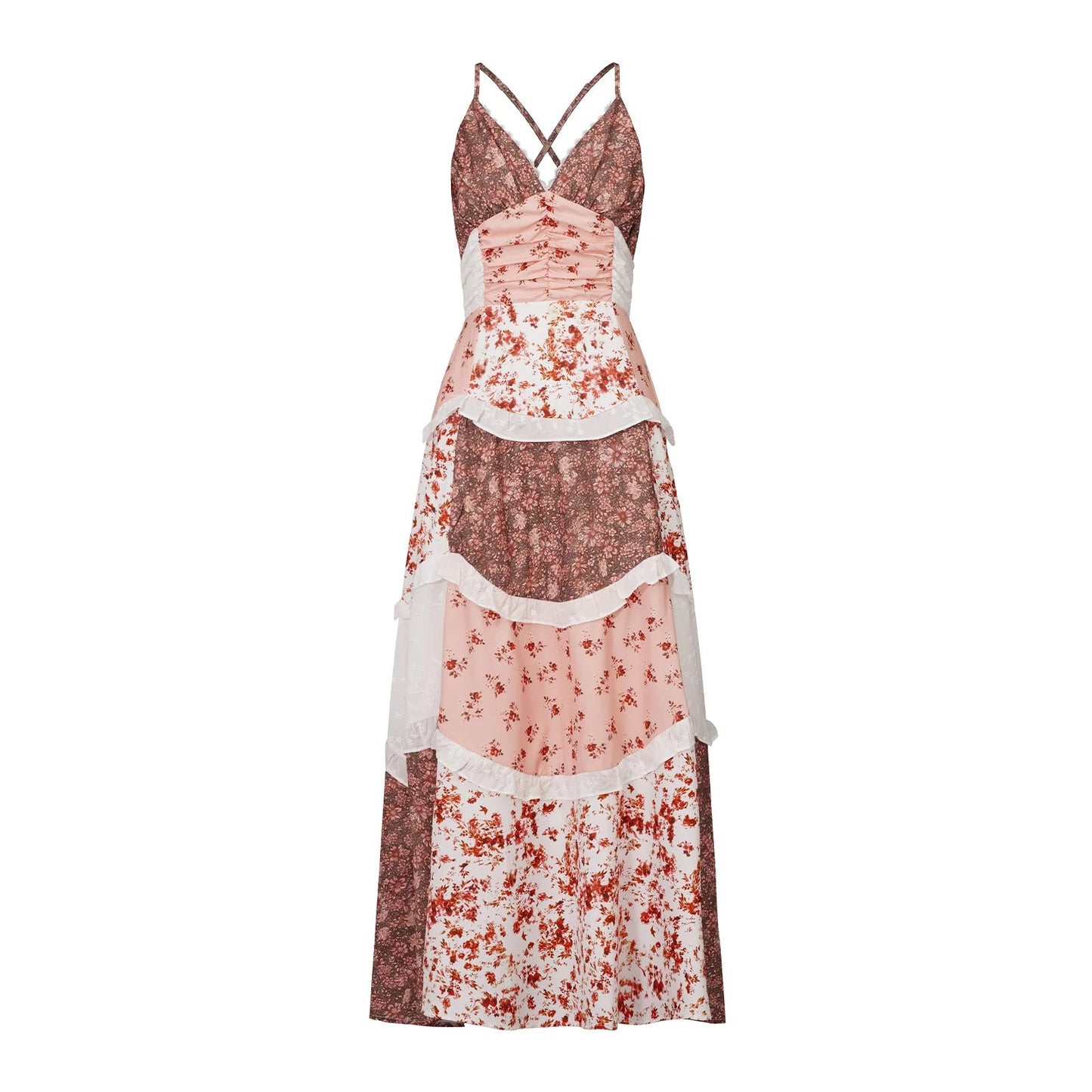 Antibes Lace Tiered Maxi Dress - Sienna Patchwork