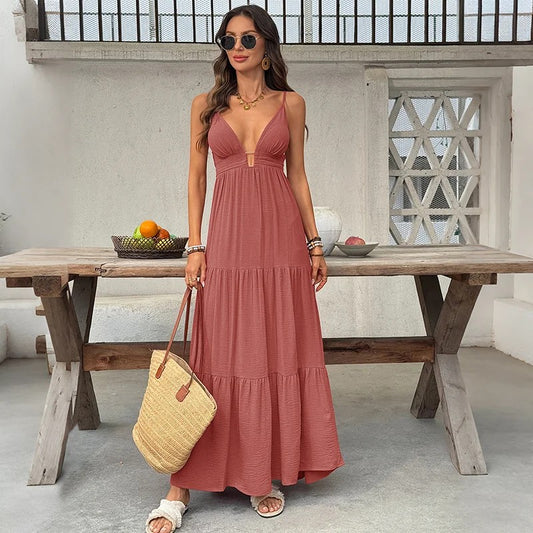 Santorini Deep-V Dress