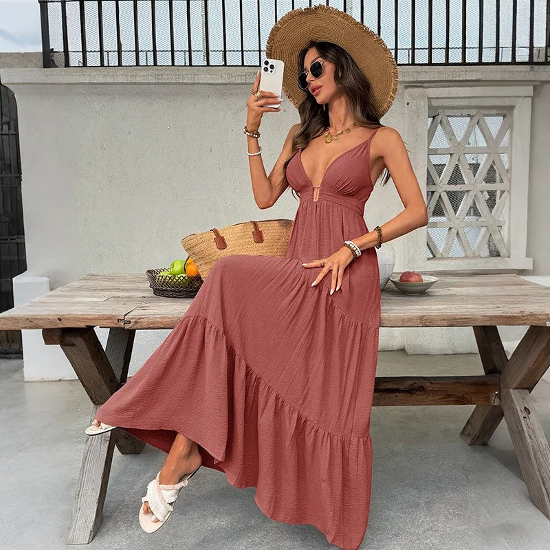 Santorini Deep-V Dress