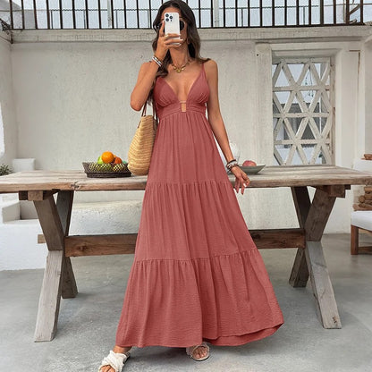 Santorini Deep-V Dress