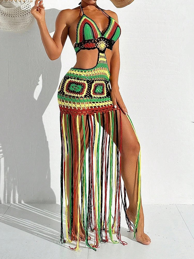 Santorini Halter Crochet Cover-Up