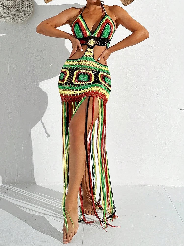 Santorini Halter Crochet Cover-Up