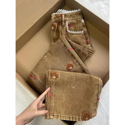 Arosa Wide Leg Jeans - Fawn Brown
