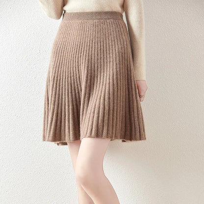 Arona Merino Cashmere Knit Skirt - Camel