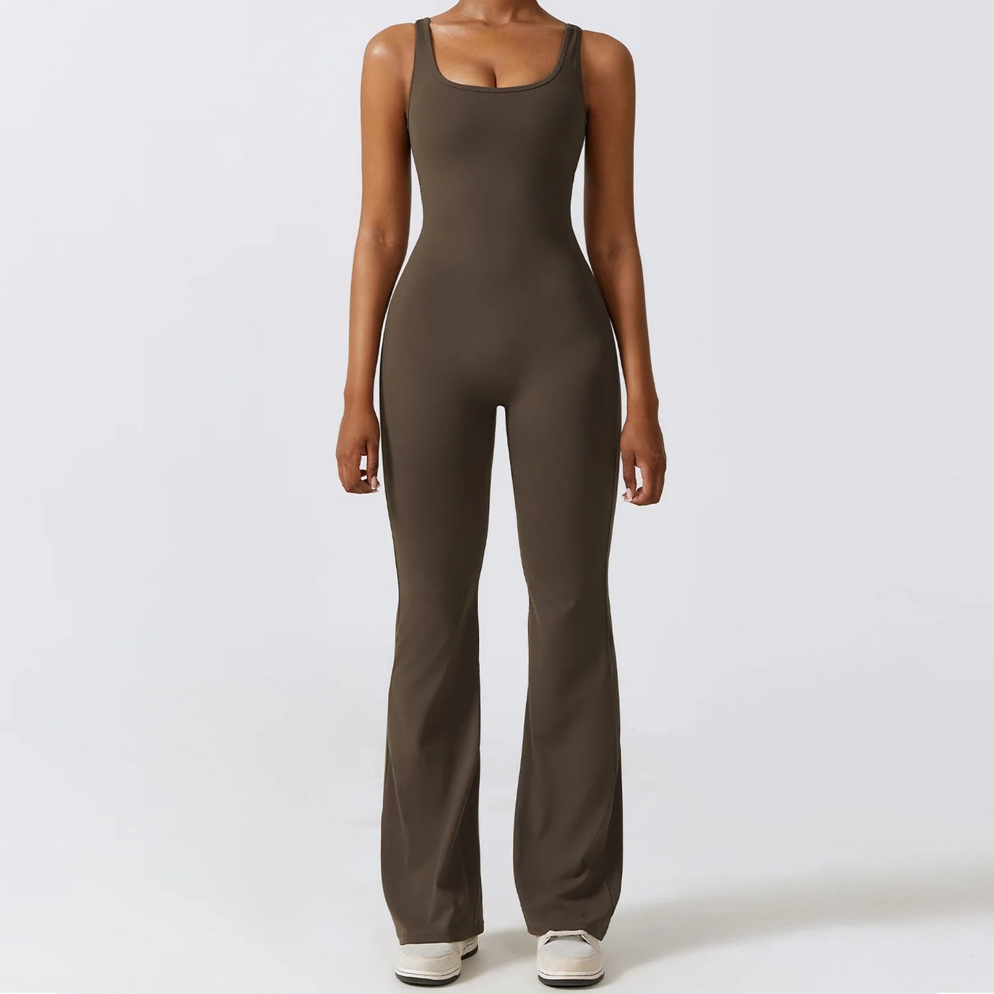 Ascent Open Back Jumpsuit - Smoky Brown