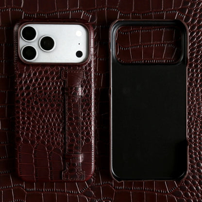 Astoria Genuine Leather Croc Case - Espresso