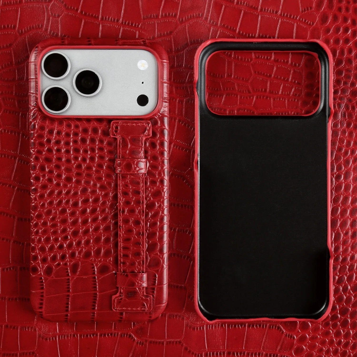 Astoria Genuine Leather Croc Case - Merlot