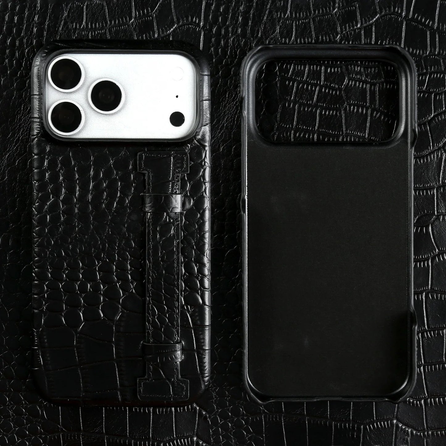Astoria Genuine Leather Croc Case - Onyx