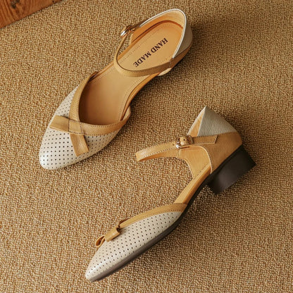 Aura Sheepskin Flat Sandals - Sand Beige