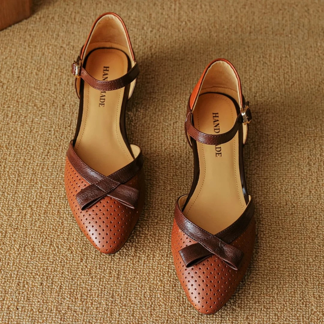 Aura Sheepskin Flat Sandals - Clay