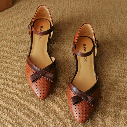 Aura Sheepskin Flat Sandals - Clay