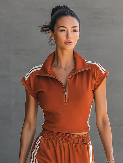 Aura Half-Zip Short Set