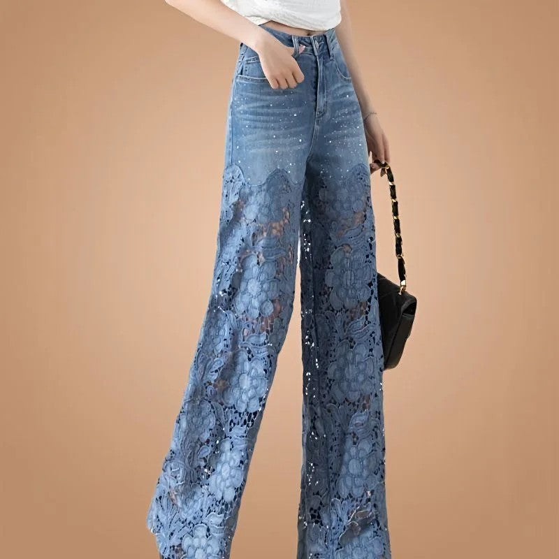 Aura Lace Patchwork Jeans