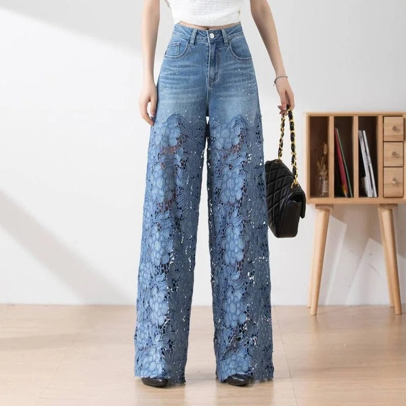 Aura Lace Patchwork Jeans