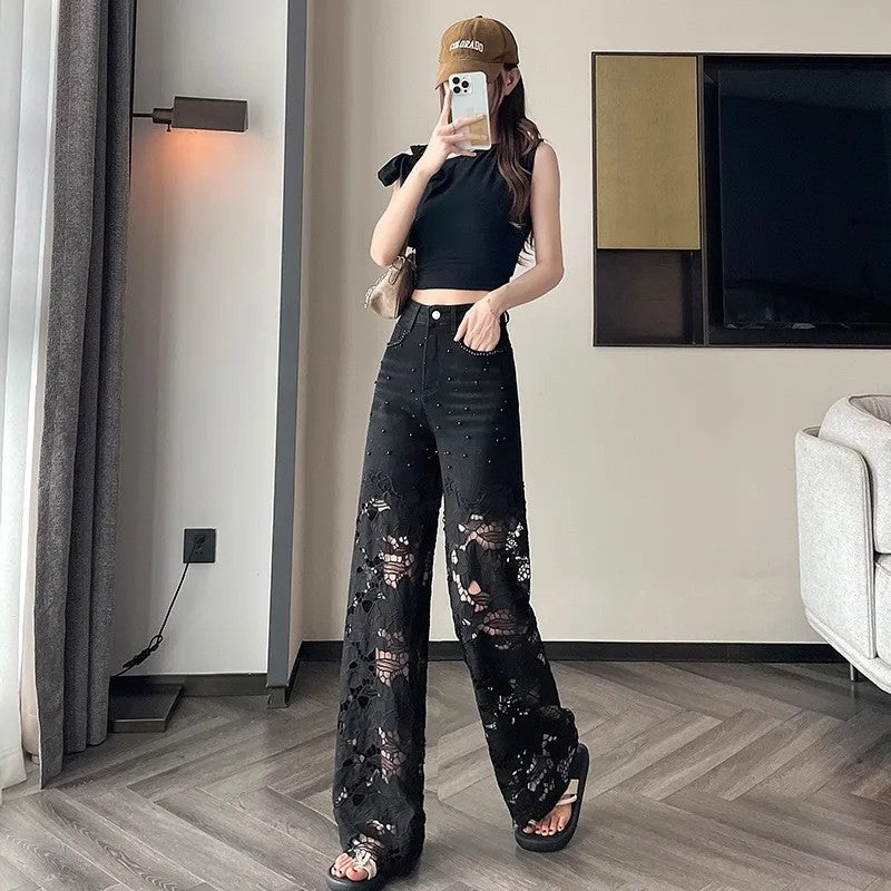 Aura Lace Patchwork Jeans