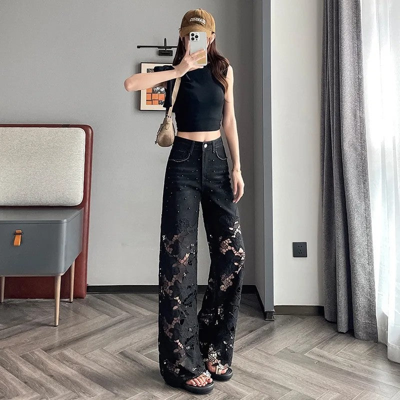 Aura Lace Patchwork Jeans