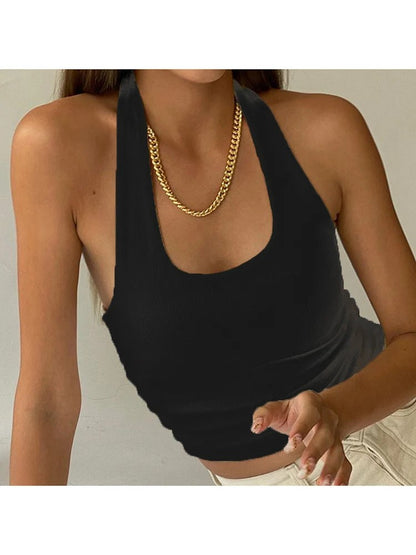 Aura Ribbed Knit Tank Top - Onyx Black