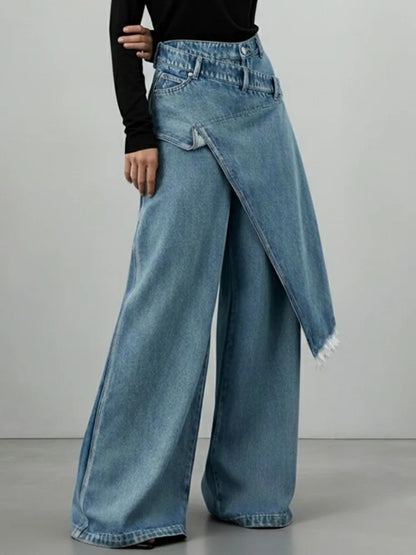 Aurelia Asymmetrical Wide-Leg Jeans