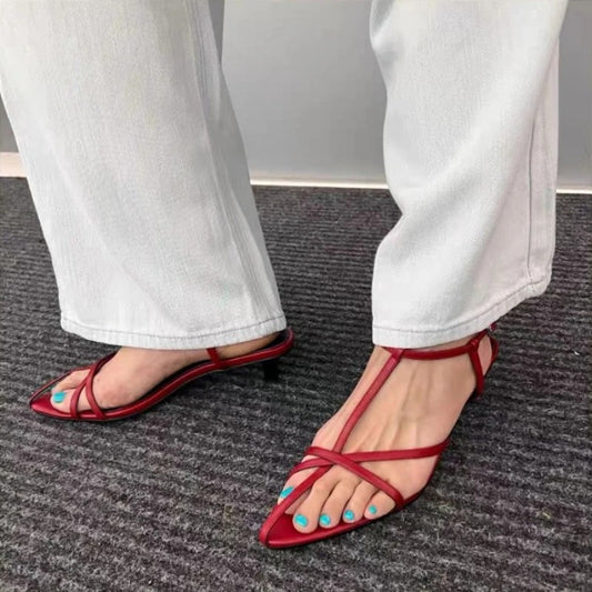Aurelia Gladiator Sandals - Scarlet Red