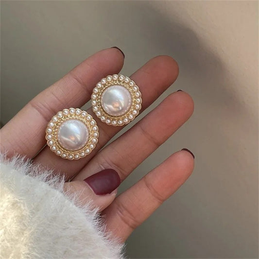 Aurelia Imitation Pearl Stud Earrings - Refined Pearl Stud