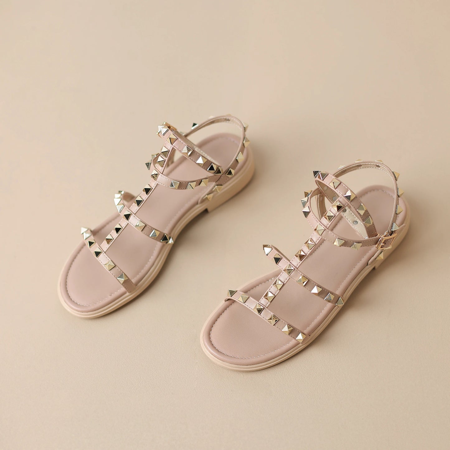 Aureli Genuine Leather Studded Sandals