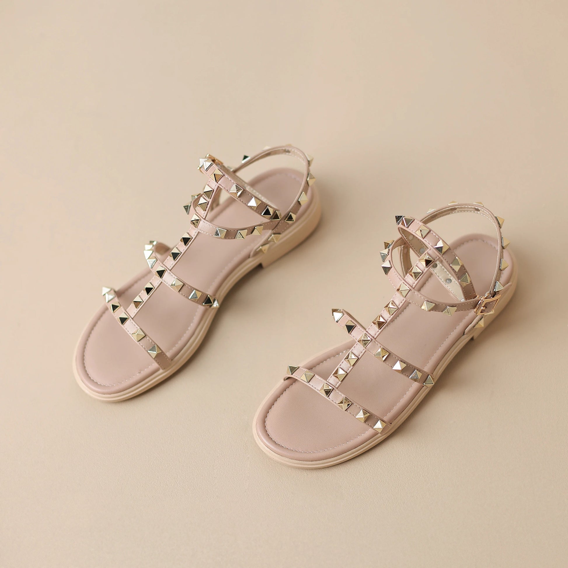 Aureli Genuine Leather Studded Sandals