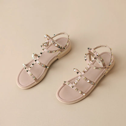Aureli Genuine Leather Studded Sandals