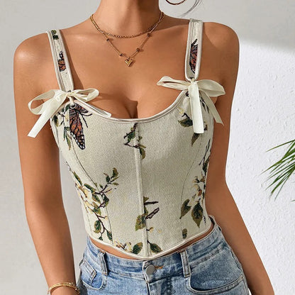 Avenza Floral Corset Bralette - Apricot