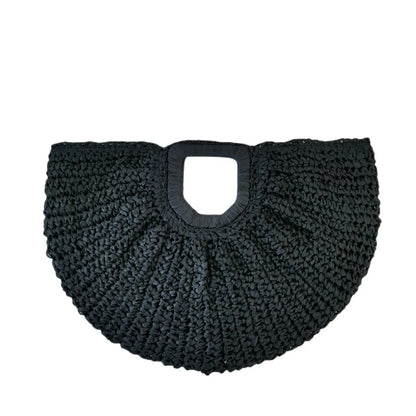 Avignon Rattan Tote Bag - Black
