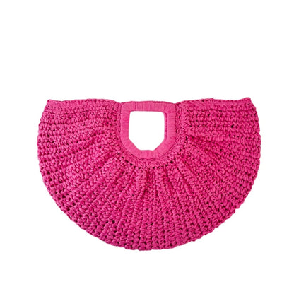 Avignon Rattan Tote Bag - Rose