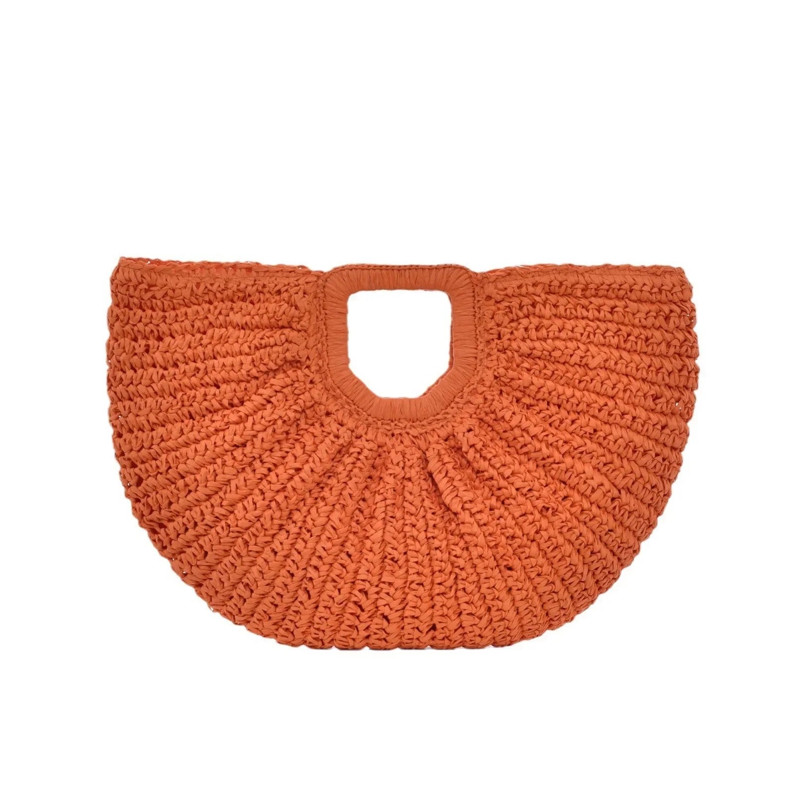 Avignon Rattan Tote Bag - Tangerine