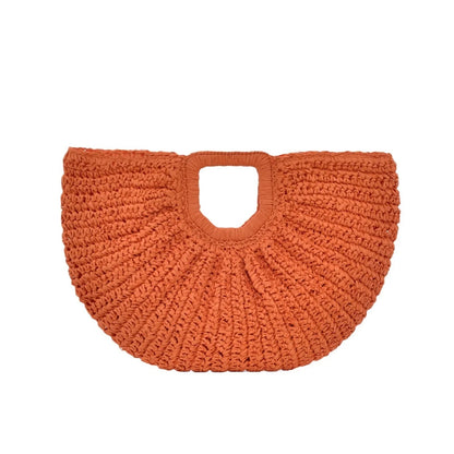Avignon Rattan Tote Bag - Tangerine