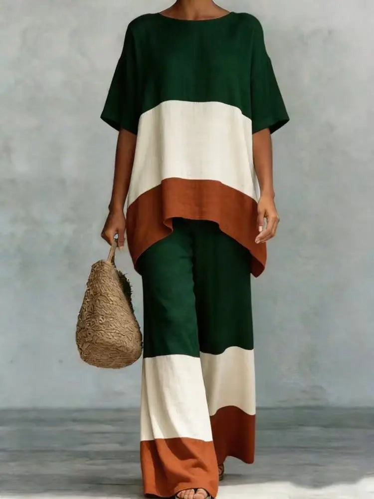 Bastia Linen Matching Set - Forest Green