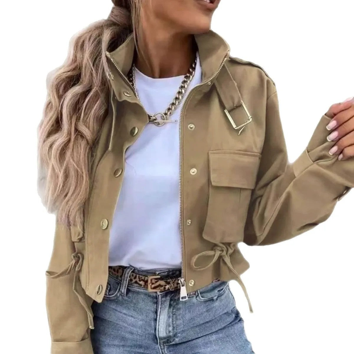 Balencio Cropped Utility Jacket