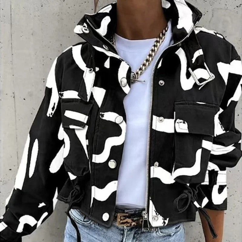 Balencio Cropped Utility Jacket - Carbon Black
