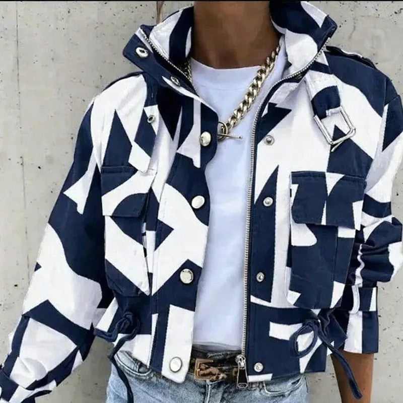 Balencio Cropped Utility Jacket - Indigo Blue