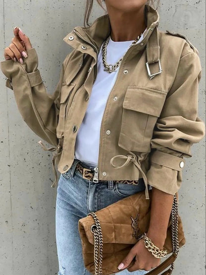 Balencio Cropped Utility Jacket - Khaki