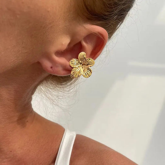 Bari Floral Gold Ear Clips