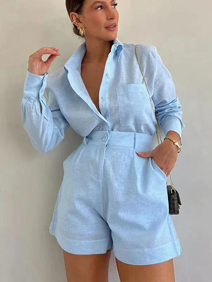 Barletta Button Shorts Set