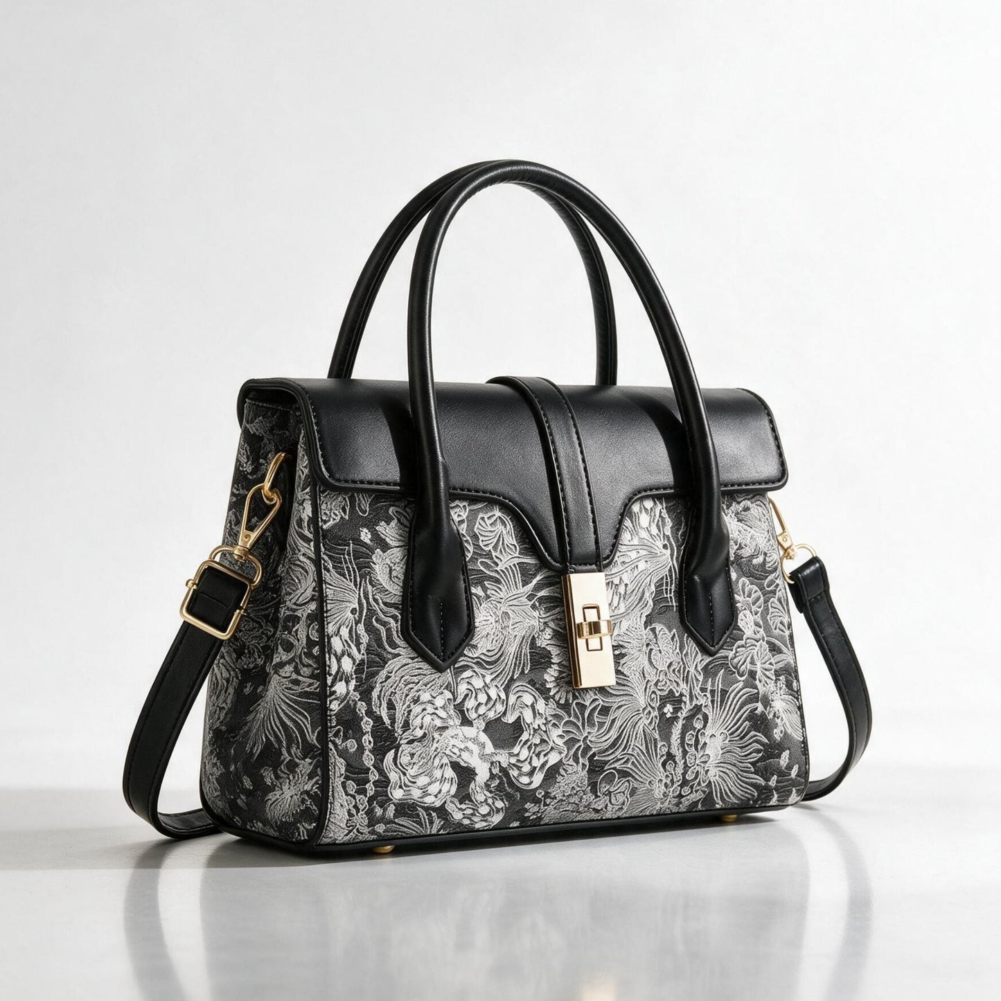 Beauregard Structured Handbag - Black