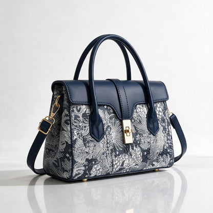 Beauregard Structured Handbag - Navy